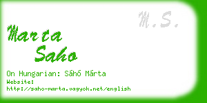 marta saho business card